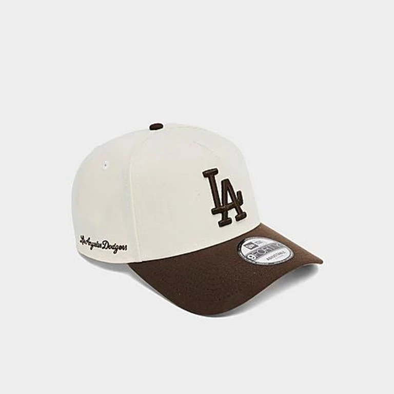 Los Angeles Dodgers MLB Walnut 9FORTY A-Frame Snapback Hat in Chrome/Walnut