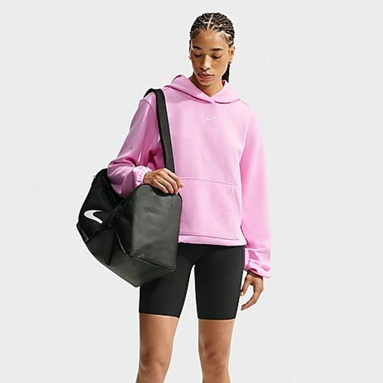 Studio Fleece Sport Dri-FIT Pullover Hoodie in Roze Rise/Wit