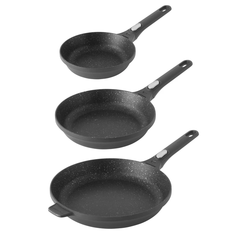 GEM 3Pc Nonstick Cast Aluminum Fry Pan Set