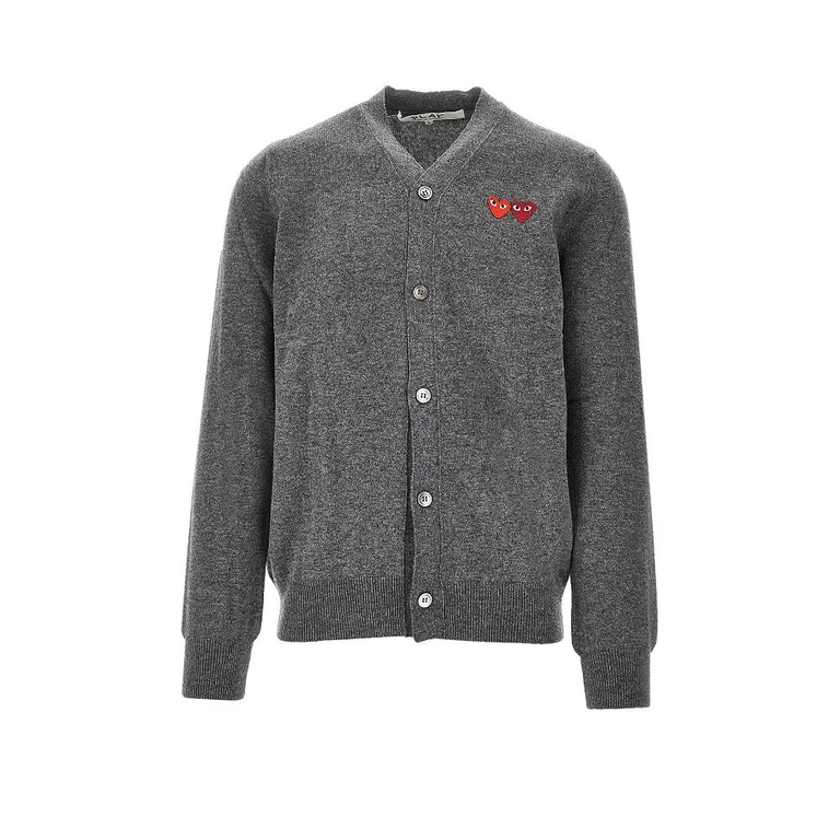 COMME DES GARCONS PLAY Herzen-Patches Wollcardigan