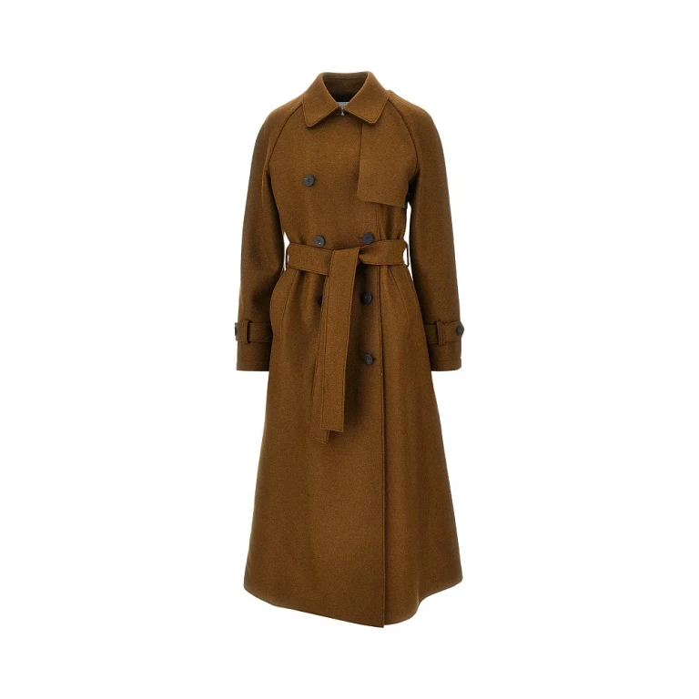 Pressed wool long trench coat Woman 42