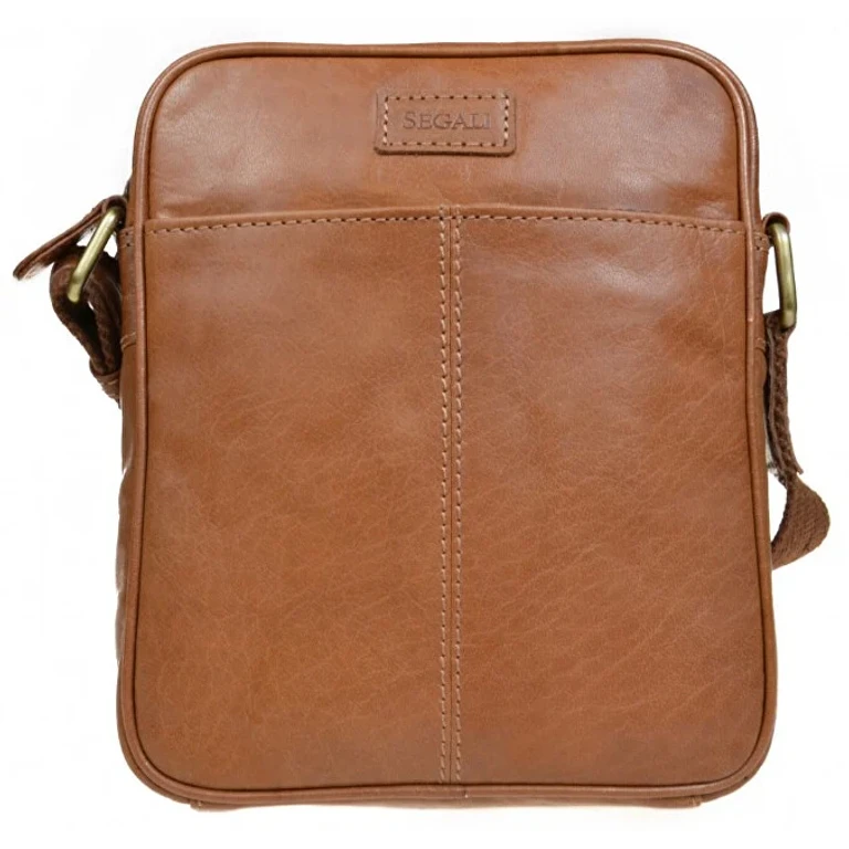da uomo leather borsa a tracolla 7018 Brown