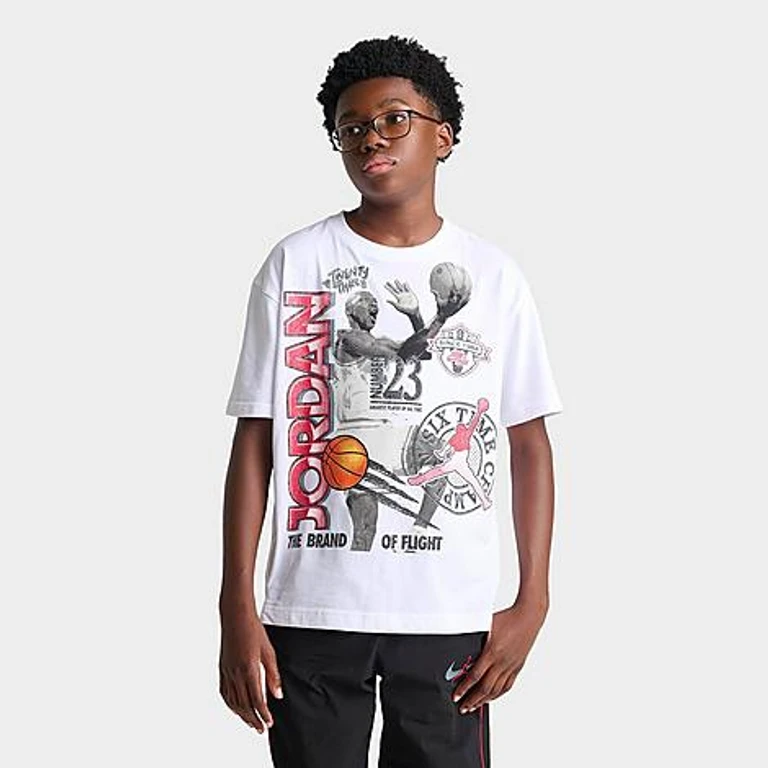 Big Kids Jumpman Crest T-Shirt in White Size: Small