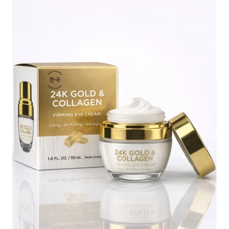 24K Gold Firming Eye Cream - Luxury Korean Skincare Lifting and Anti-Aging Eye Treatment - Anti Wrinkle Advanced K Beauty Skin Care