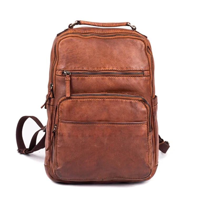 Leather backpack 29411 Tan