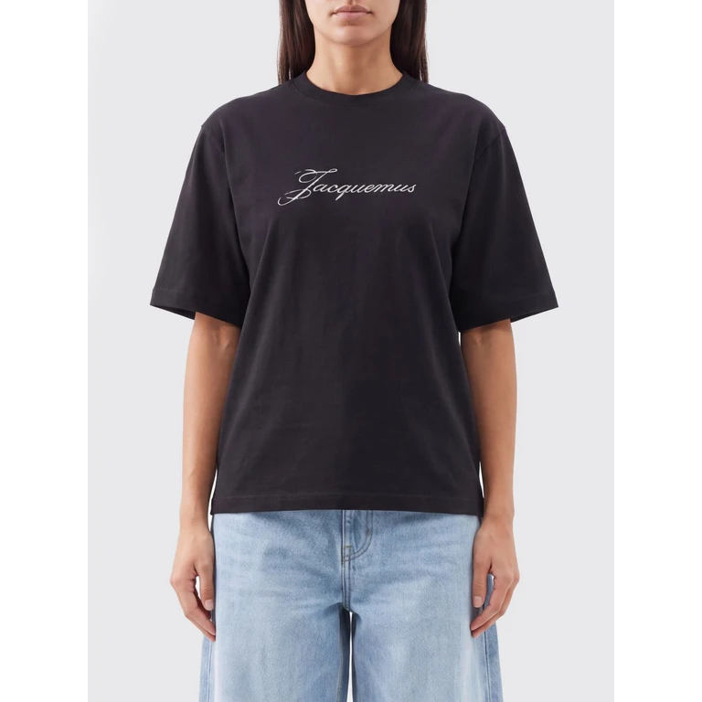 T-shirt van katoen met contrasterend logo en verlaagde schouders