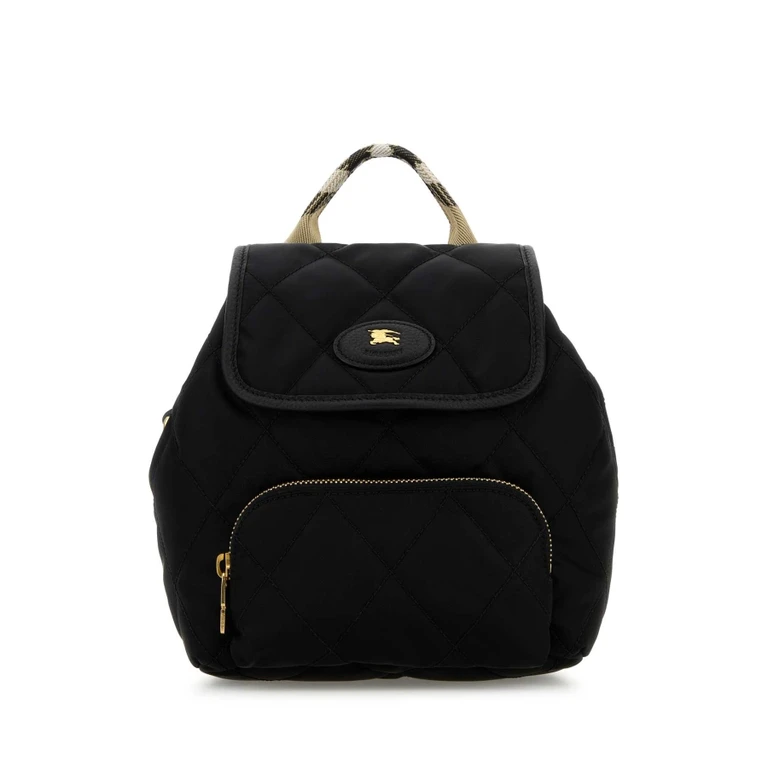 Quilted Nylon Backpack with Vintage Check Pattern and EKD Logo (8118748)