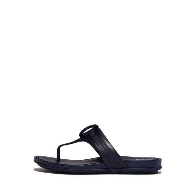 FitFlop Gracie Thong Circlet Toe Post Women's Sandals - Navy Leather