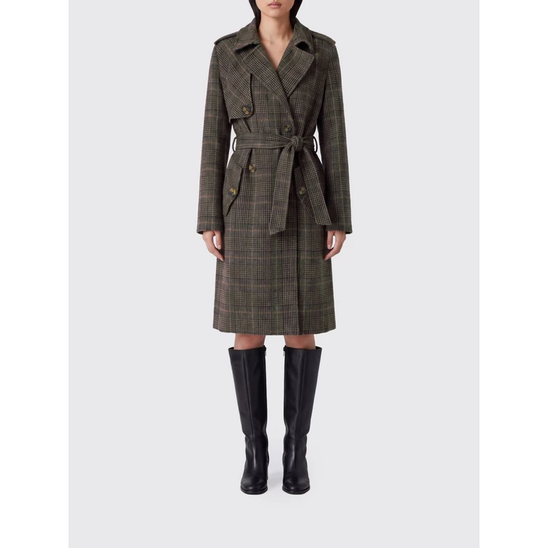 Manteau à carreaux écossais Liu Jo en brun mélange de laine