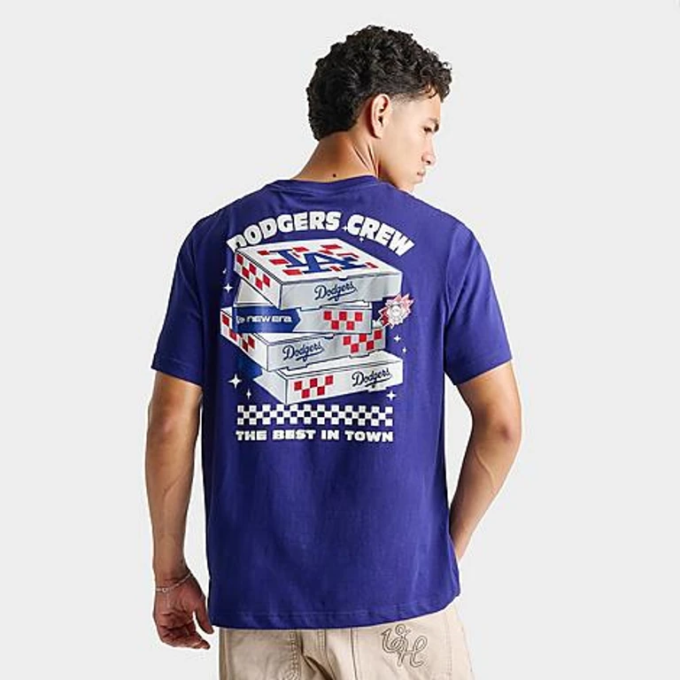 Los Angeles Dodgers MLB Pizza Graphic T-shirt in navy