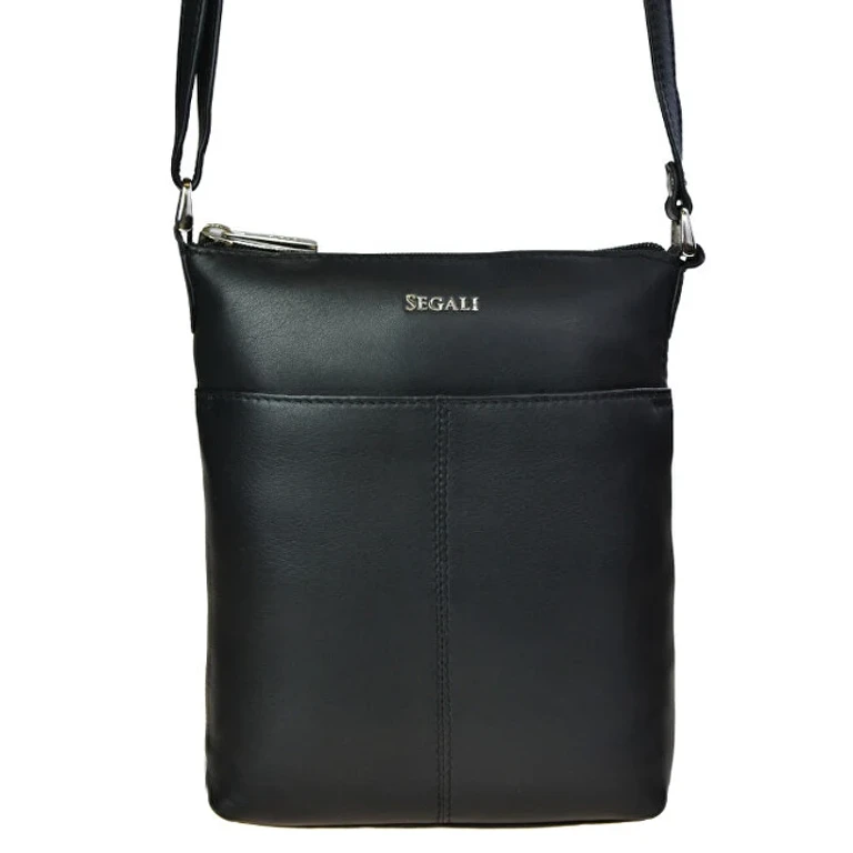 da donna leather crossbody borsa 7001 Black