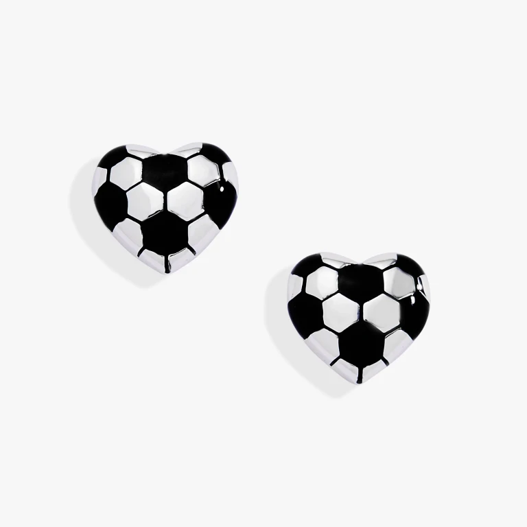 Soccer Heart Stud Earrings