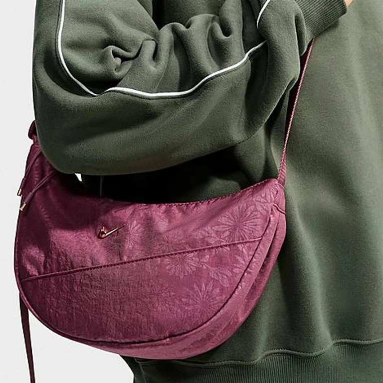 Women's Aura Floral Crescent Crossbody Bag in Pink Smoke/Pink Smoke/Rose Gold