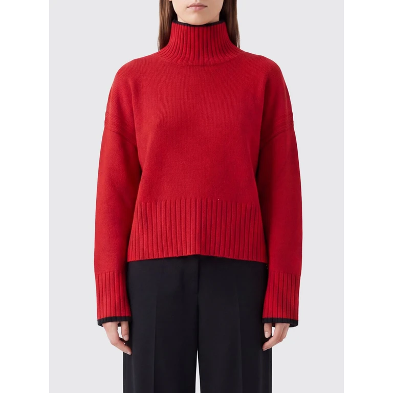 Wool and Cashmere Turtleneck Jumper with Dropped Shoulders and Contrast Trim (105446A3G11R66)
