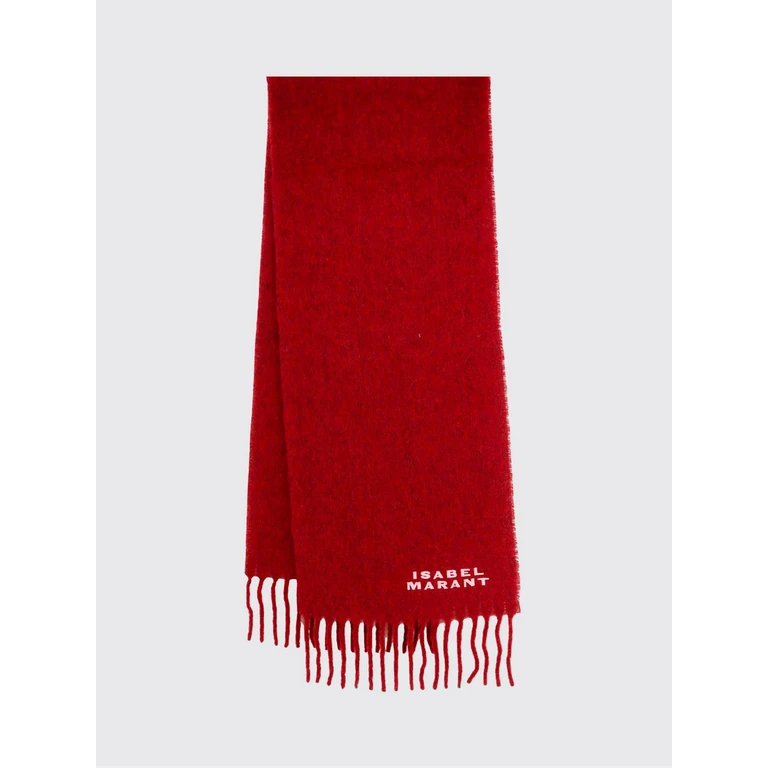 Firny Embroidered-Logo Alpaca Wool-Blend Scarf with Fringes (EC002XFBA4C04A80BY)