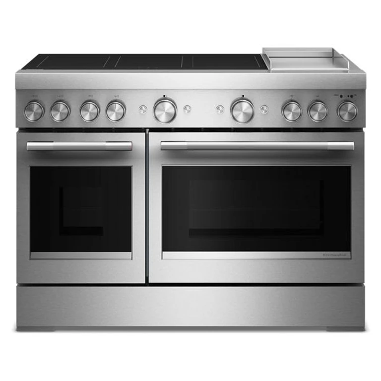 48 in. 6-Element Induction Freestanding Commercial-Style Range w/ Griddle in Steel