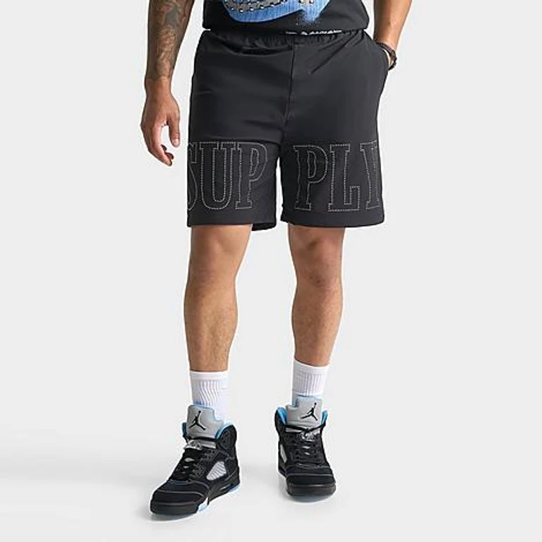 Men's Script Woven Shorts in Black Size: Small