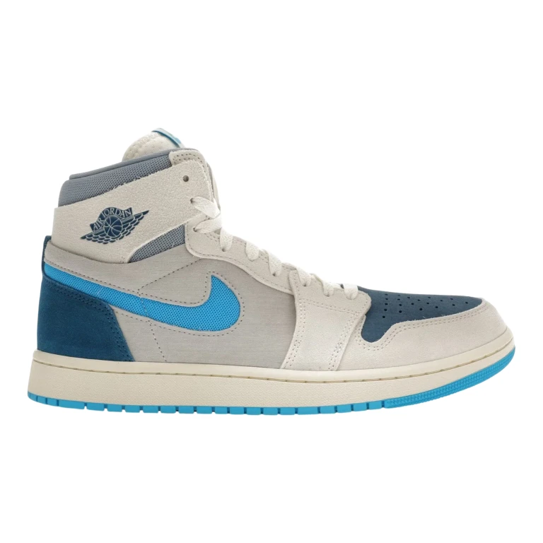 Air Jordan 1 Zoom CMFT 2 Men's Sneakers - Sail & Dark Powder Blue High-Top