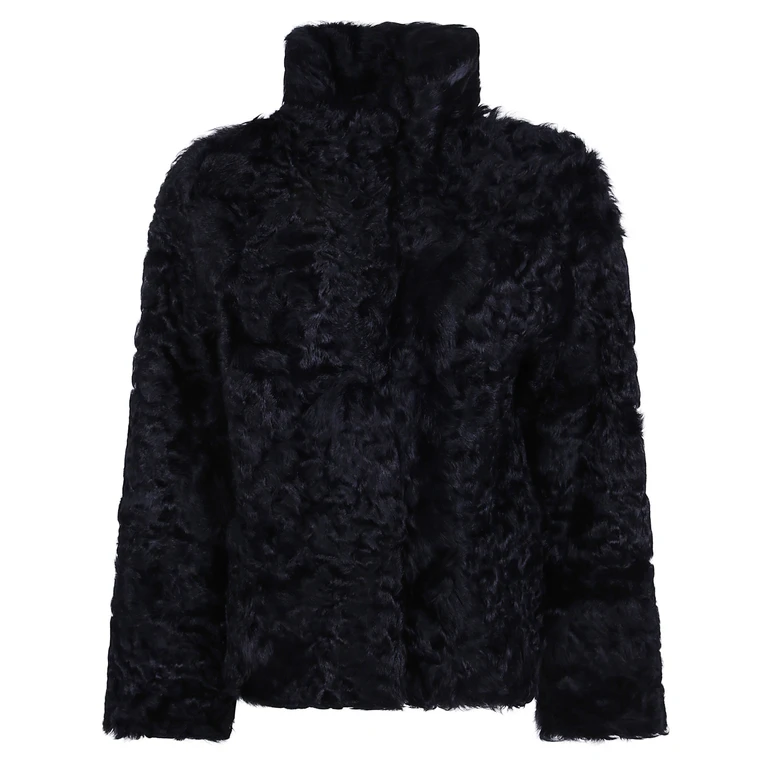 PAROSH High-Neck Shearling Coat P. A.R. O.S. H. in Pure Wool with Concealed Fastening (D431914LEAK26012)