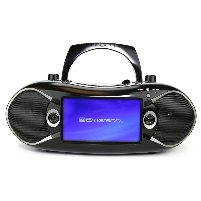 7" Bluetooth DVD Boombox with AMFM Radio & Digital TV - Black