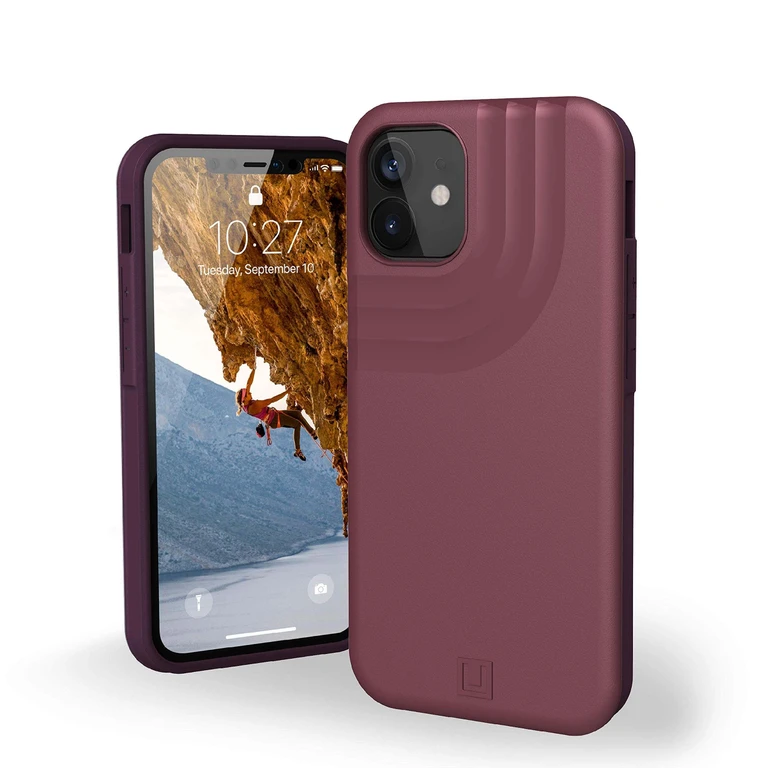 [U] by Uag Designed for Iphone 12 Mini Case [5.4-Inch Screen] Anchor Shock Absorbing Slim Fit Sleek Stylish Protective Phone Cover, Matte Aubergine