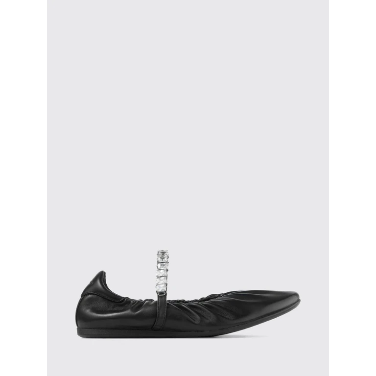 JIMMY CHOO Ballet Flat Woman color Black (JADEBALLERINAGKEQEABLACK/CRYSTAL)