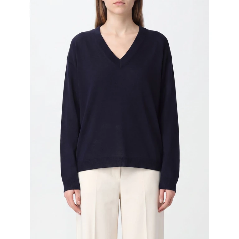Pure Virgin Wool V-Neck Jumper with Dropped Shoulders (Y6WC54K68)