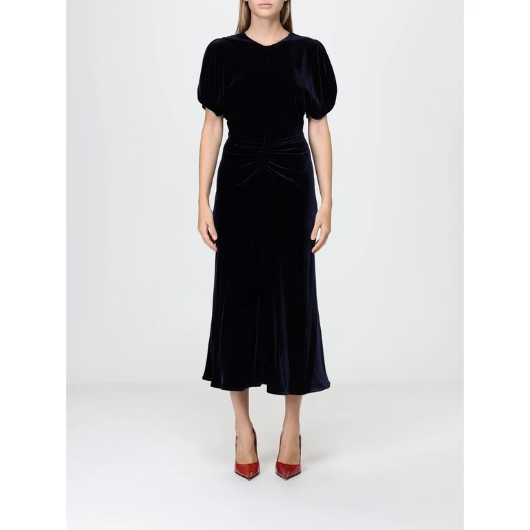Bela Velvet Midi Sheath Dress with Puff Sleeves (1426WDR005227AB550)