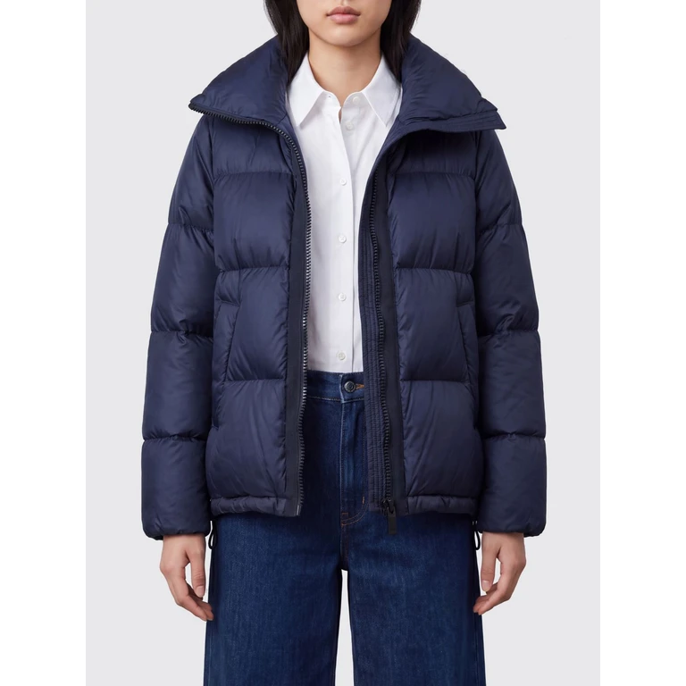 Short Waterproof Technical Nylon Down Jacket with High Neck (SCW375251)