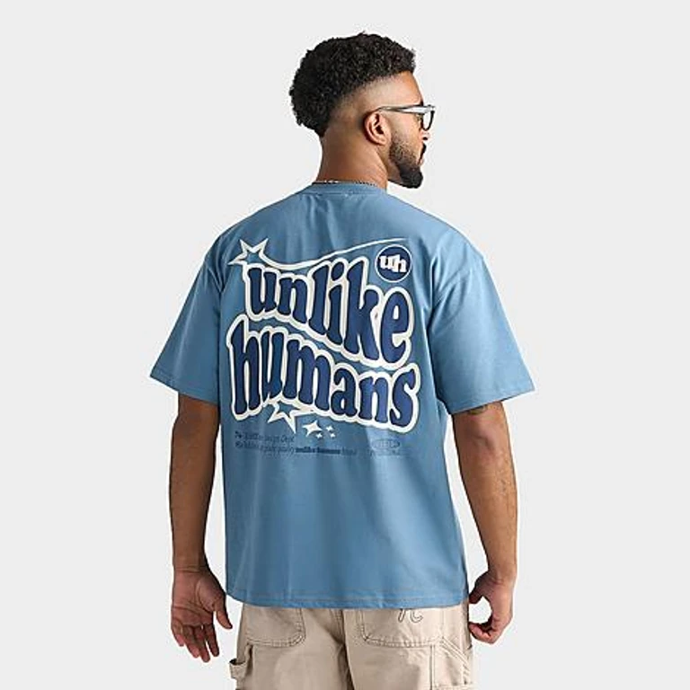 Unlike Humans Men's Made T-Shirt in Provincial Blue Size: Small