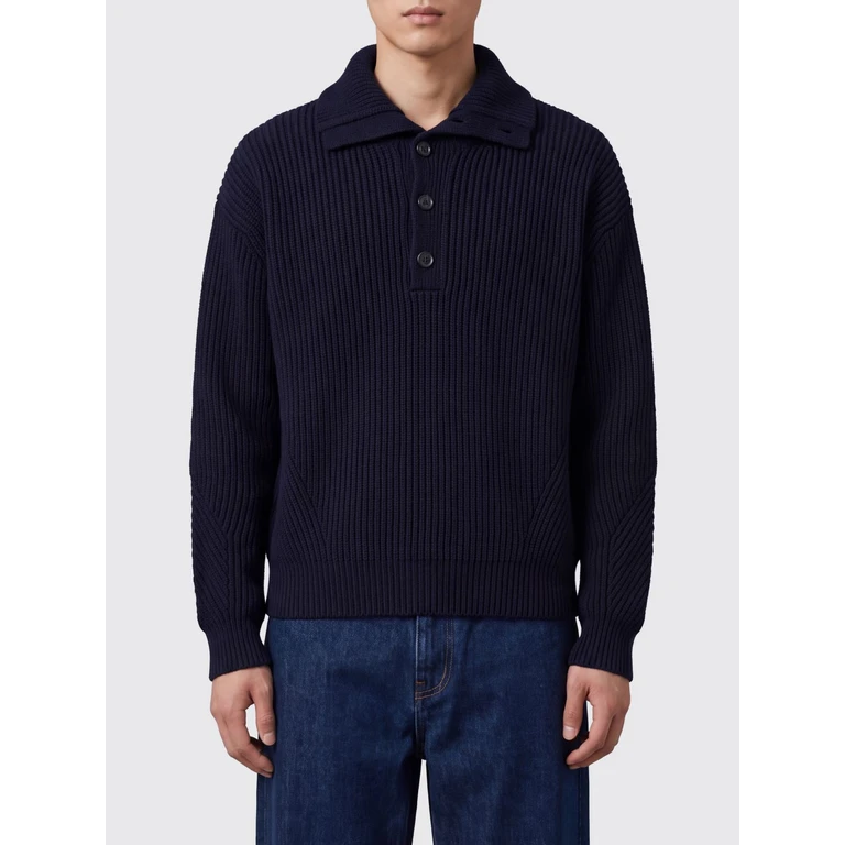 V-Neck Ribbed Pure Wool Cardigan with Button Closure (2620212384744509)