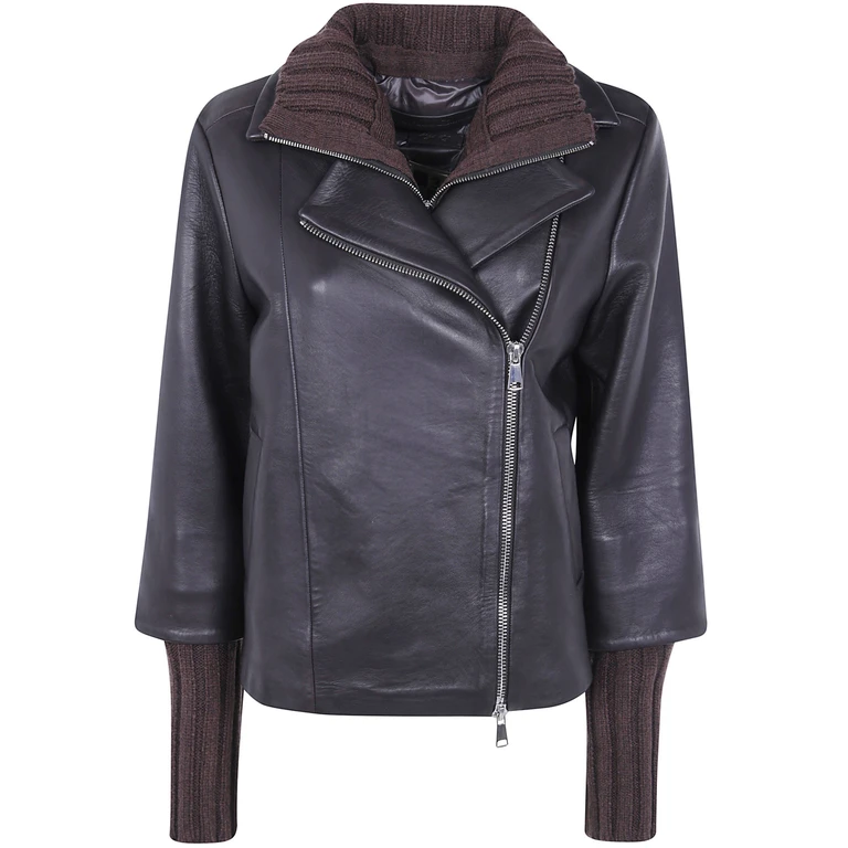 Leather Jacket With Gilet "Gemini"