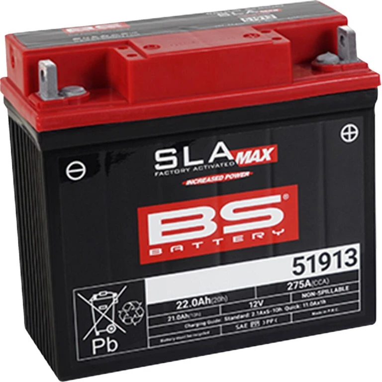 300860 - BS Battery SLA Max AGM Battery For BMW K 1100 LT 1990-1998 - Black