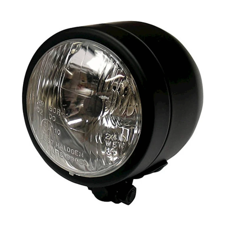 Universal Single Round Dominator Bottom Mount Headlight - Matt Black