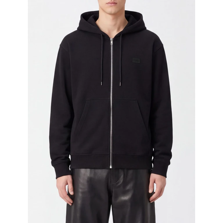 Moletom com capuz e zíper de algodão MM6 Maison Margiela