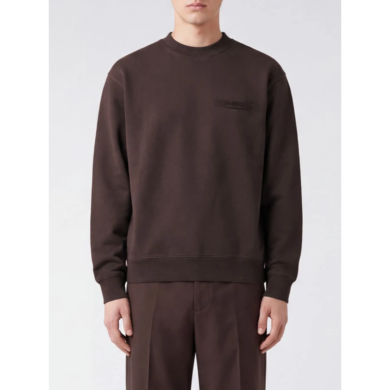 sweatshirt met ronde hals van zuiver katoen met contrasterend logo