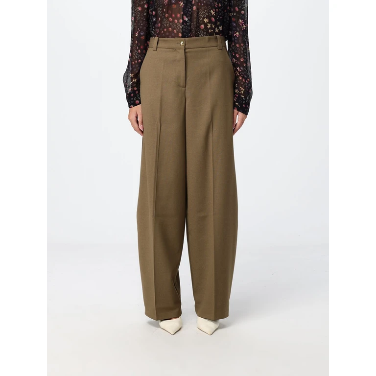 Slim Fit Skinny Wool Blend Mid-Rise Trousers (107712A3MSV59)