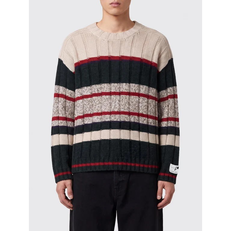 Gestreepte Alpaca Wollen Crewneck Trui