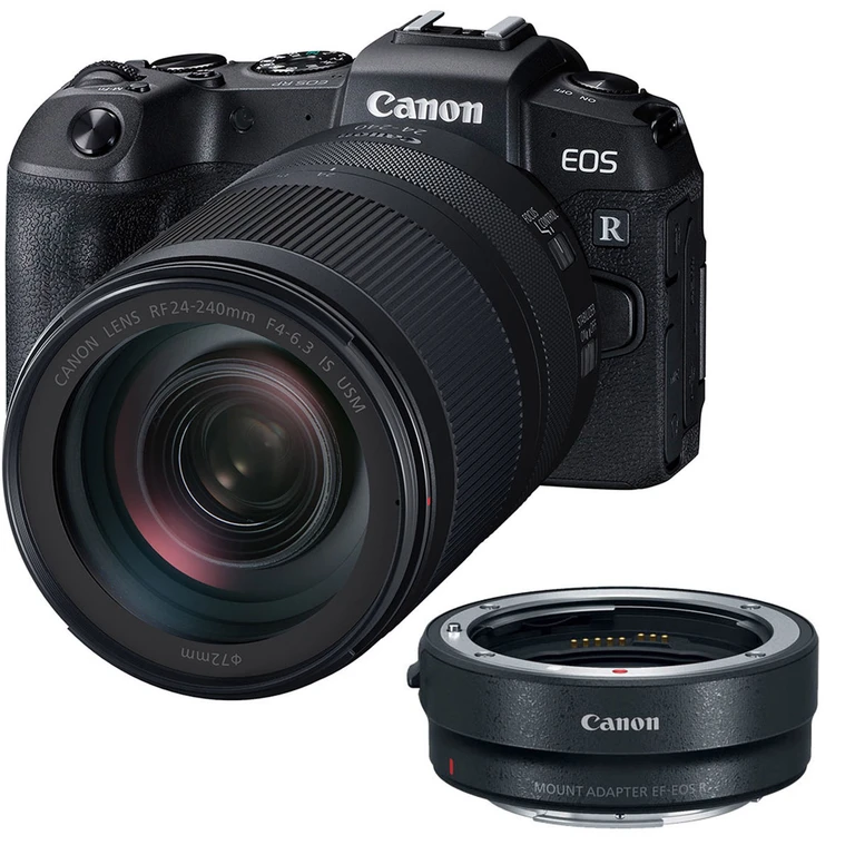 EOS RP Mirrorless Camera with RF 24-240mm IS Lens with EF-EOS R mount adapter