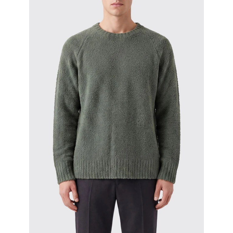 Recycled Wool Blend Crewneck Jumper with Ribbed Trims (F6LAMAKN036082)