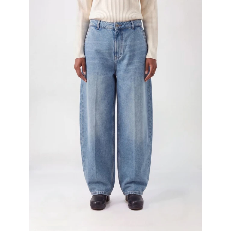 High-Waisted Wide-Leg Jeans in Cotton Denim (FTR920DE0046480)
