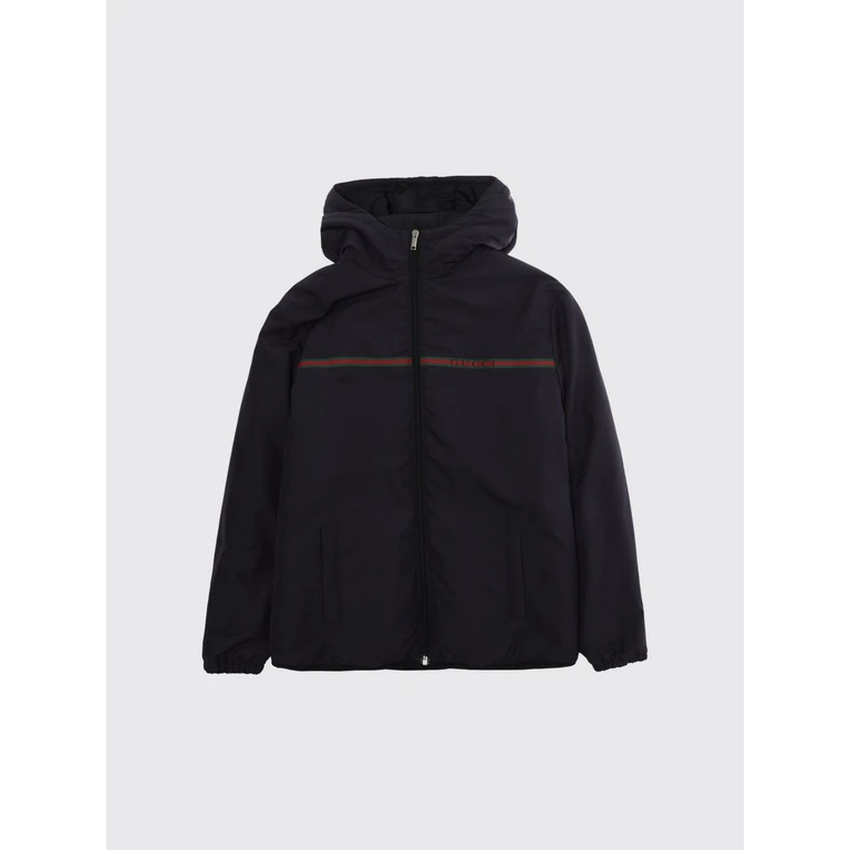 Boy's Hooded Nylon Jacket with Web Detail (870256XWAWX4003)