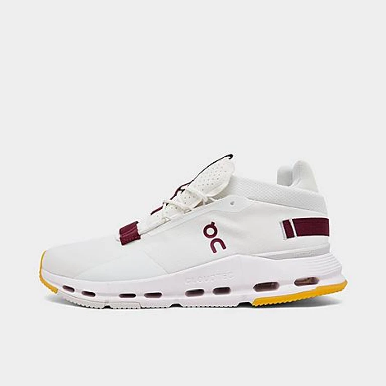 On Men's Cloudnova 2 Casual Shoes in Ivory/Maroon Size: 7.5