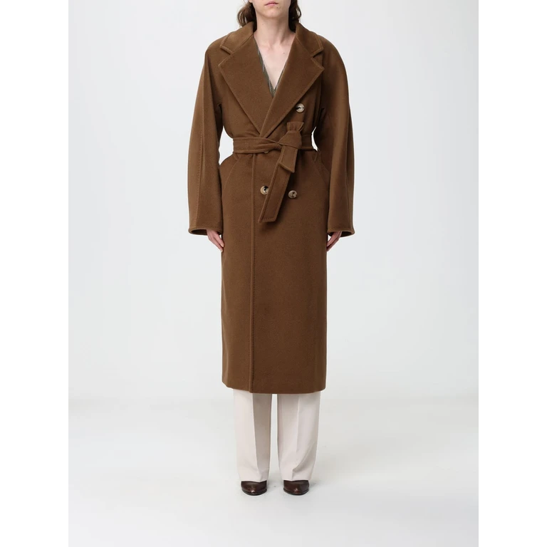 Madame Double-Breasted Long Wool Coat with Belt (2621018010600010)