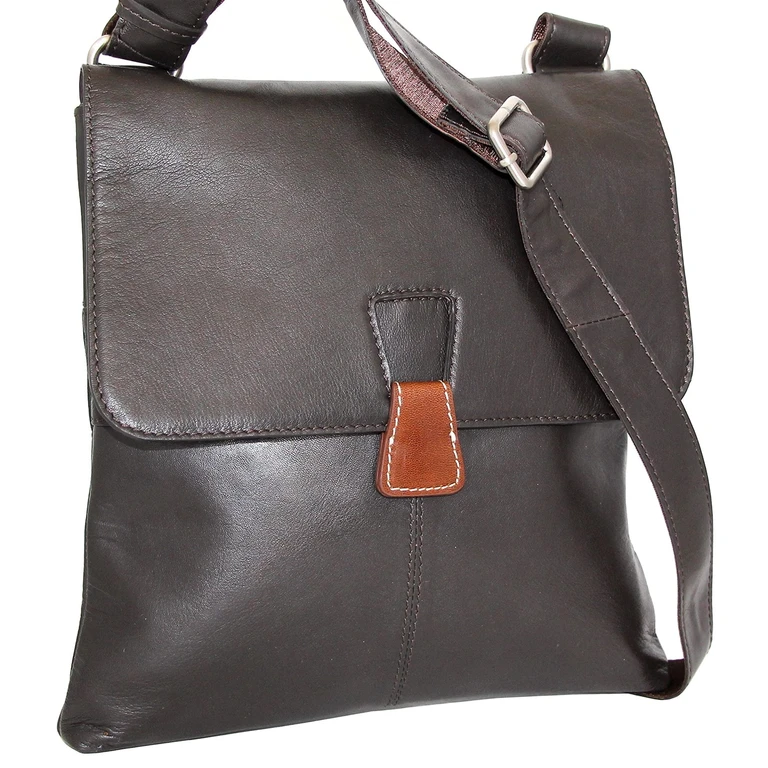 California Leather Crossbody Bag - Chocolate
