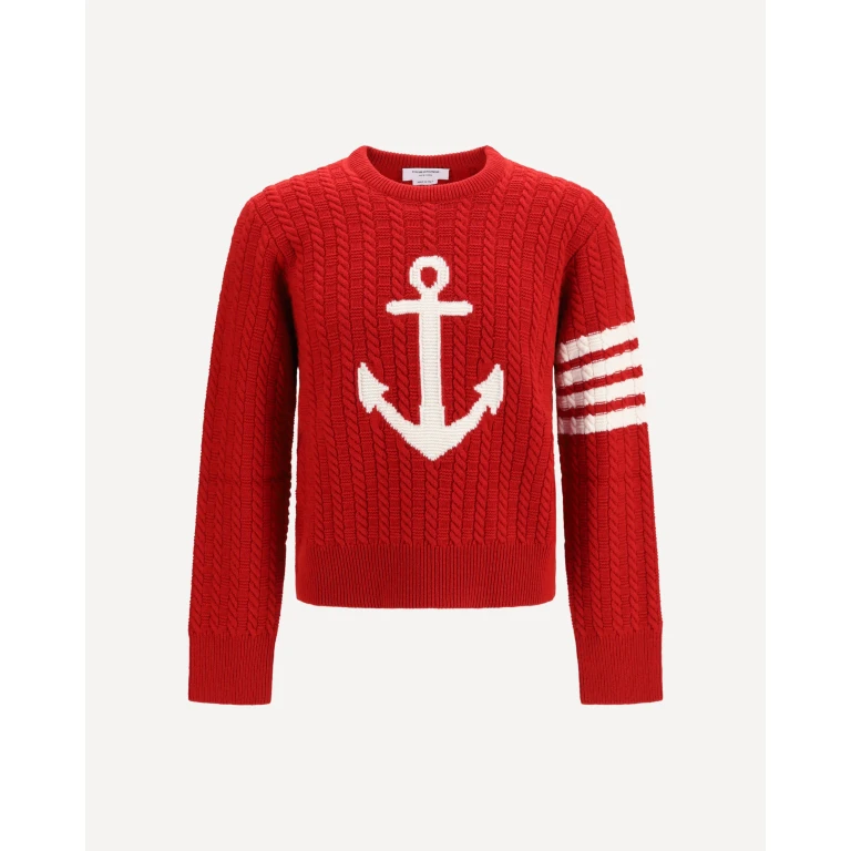 4-Bar merino wool Sweater with Anchor motif Male 1
