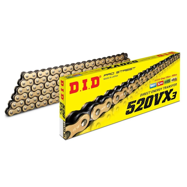 4525516319645 - DID 520VX3 Chain 106 Links - Gold/Steel