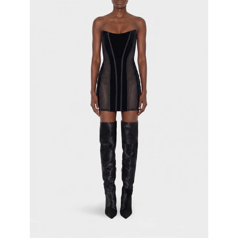 Samt-Bustier-Kleid