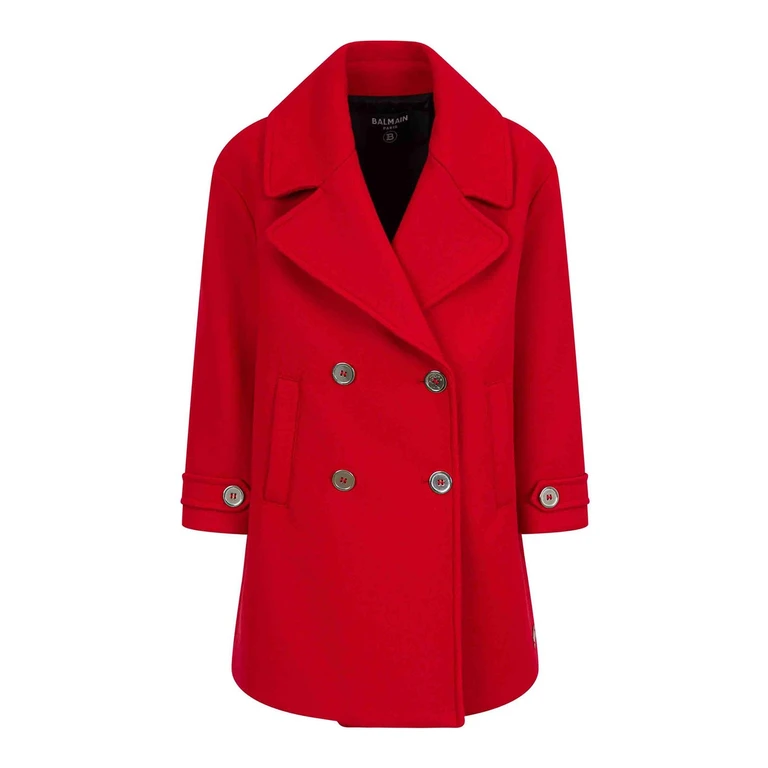 Balmain Manteau Au Genou - Rouge (BZ2A10E0169414AG)