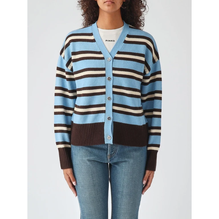 V-Neck Wool and Cashmere Blend Cardigan with Button Closure (107212A3G1EL2)